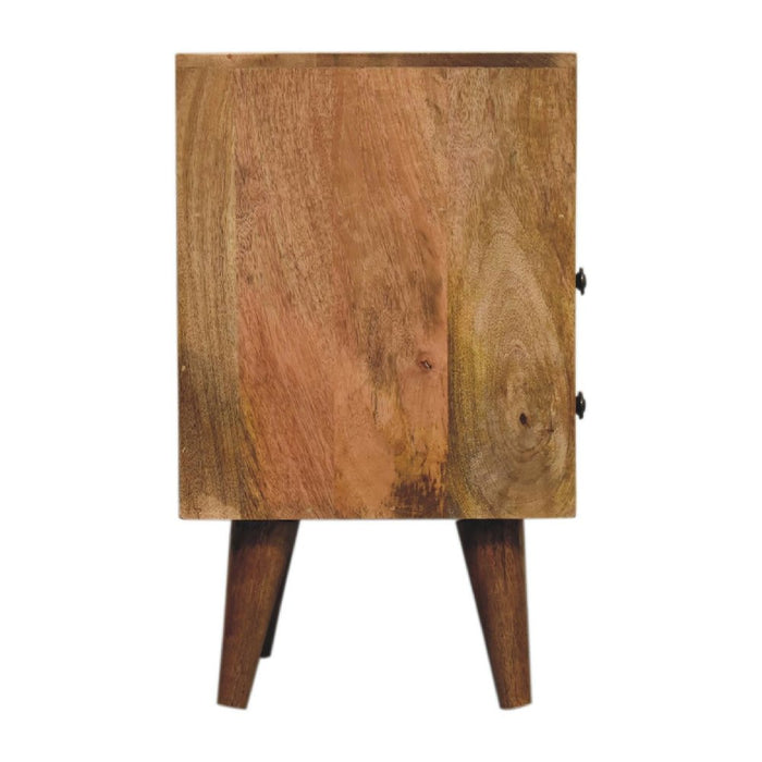 20" Oak Solid Wood Two Drawer Nightstand