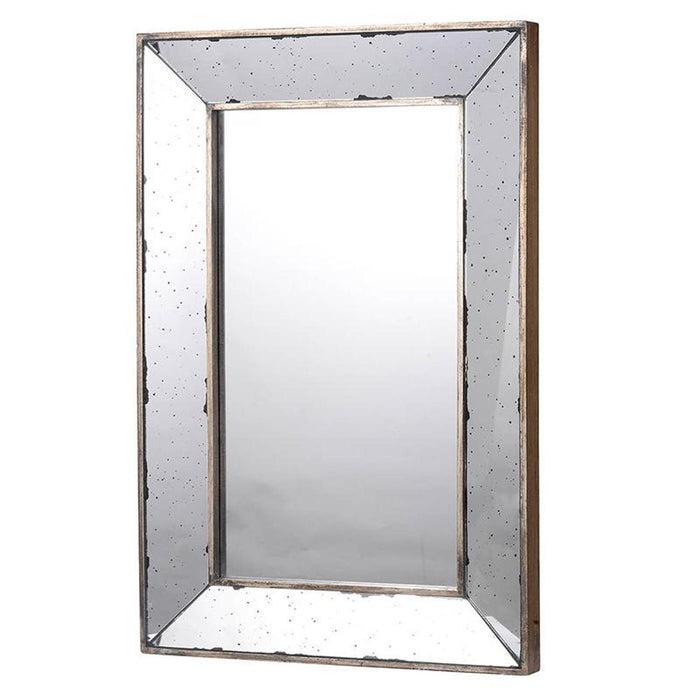 20" Silver Framed Antiqued Accent Mirror