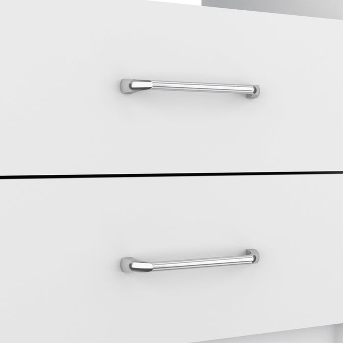 20" White Wood Two Drawer Nightstand