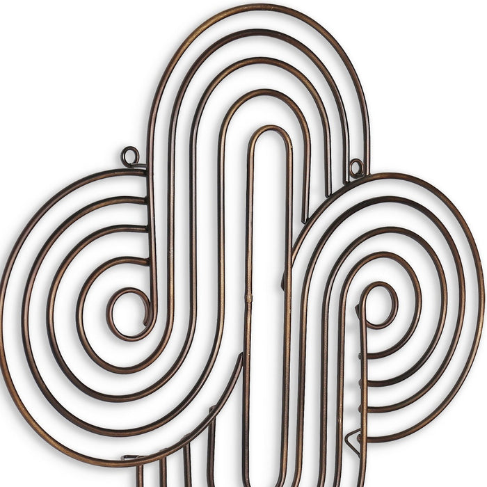 20" X 20" Bronze Metal Abstract Geometric Hanging Dimensional Sculpture