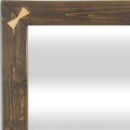 22" Brown Wood With Gold Bows Square Accent Mirror