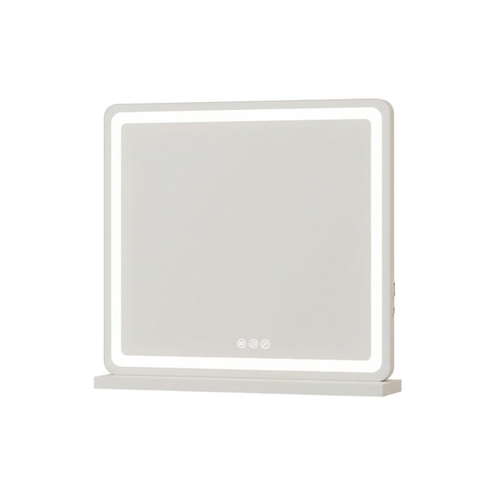 22" Lighted Freestanding Frameless Makeup Shaving Tabletop Mirror With USB