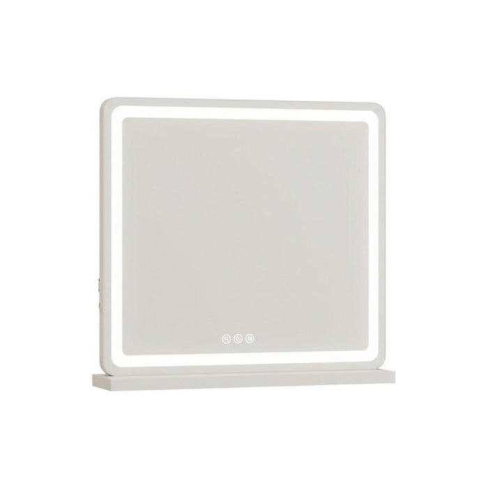 22" Lighted Freestanding Frameless Makeup Shaving Tabletop Mirror With USB