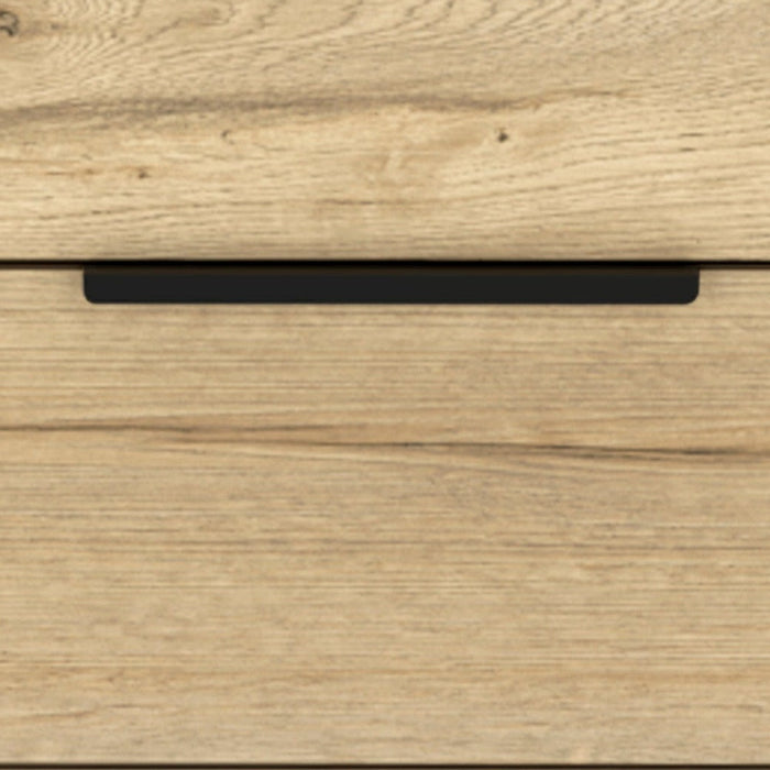 22" Oak Wood Two Drawer Nightstand