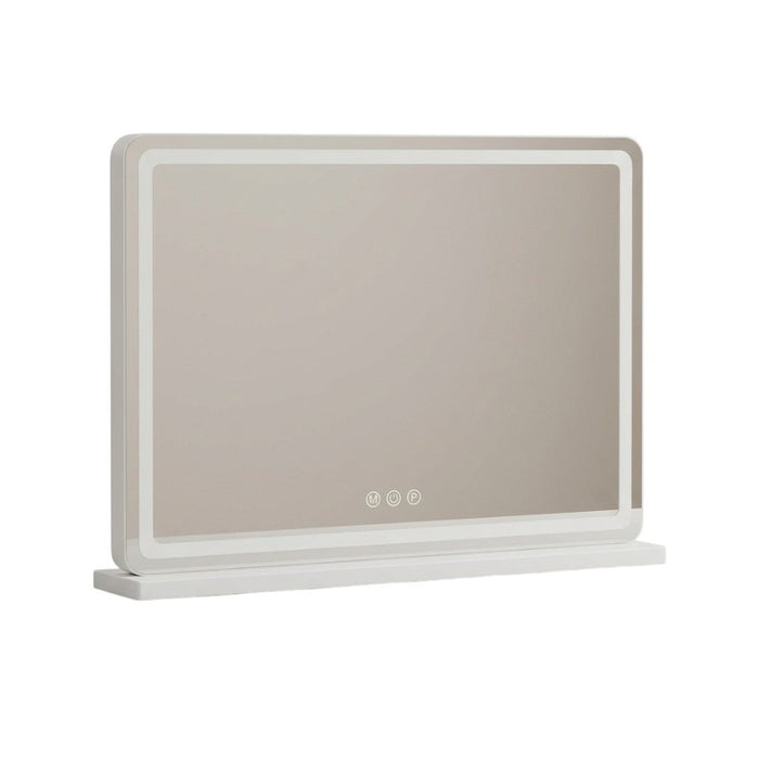 23" Clear Lighted Freestanding Frameless Makeup Shaving Tabletop Mirror