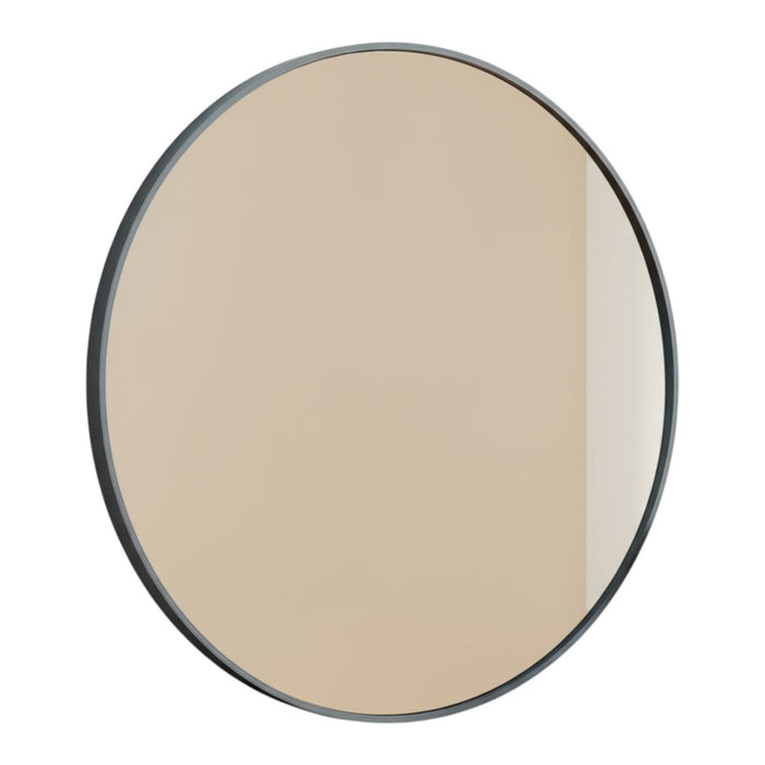 24" Black Metal Round Framed Bathroom Vanity Mirror