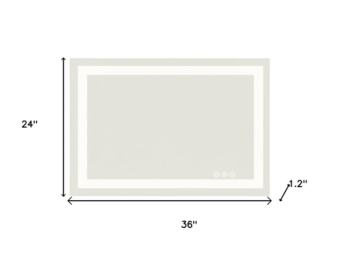 24" Clear Lighted Frameless Bathroom Vanity Mirror