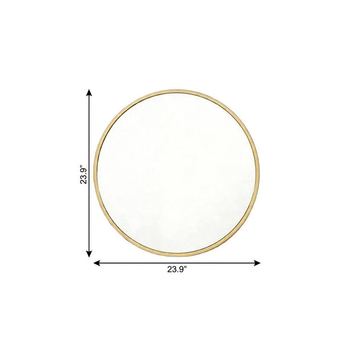 24" Gold Aluminum Round Framed Accent Mirror