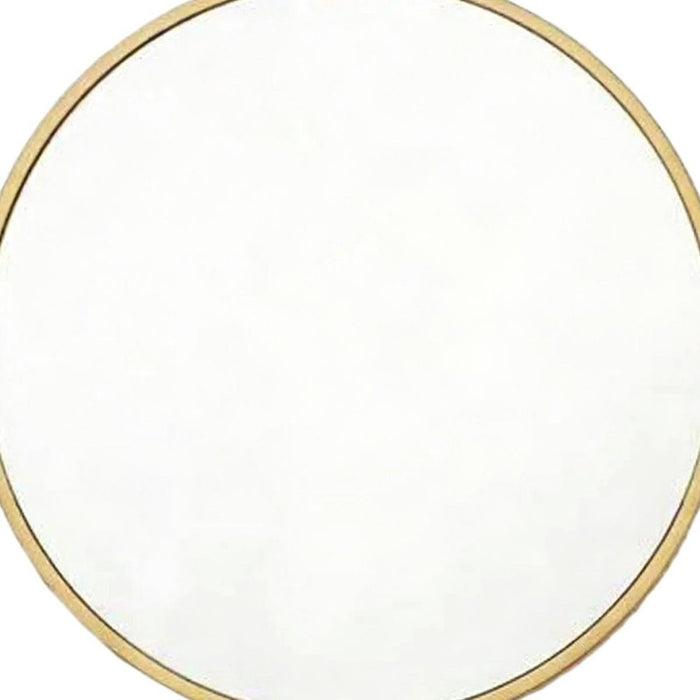 24" Gold Aluminum Round Framed Accent Mirror