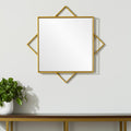 24" Gold Metal Geo Square Accent Mirror