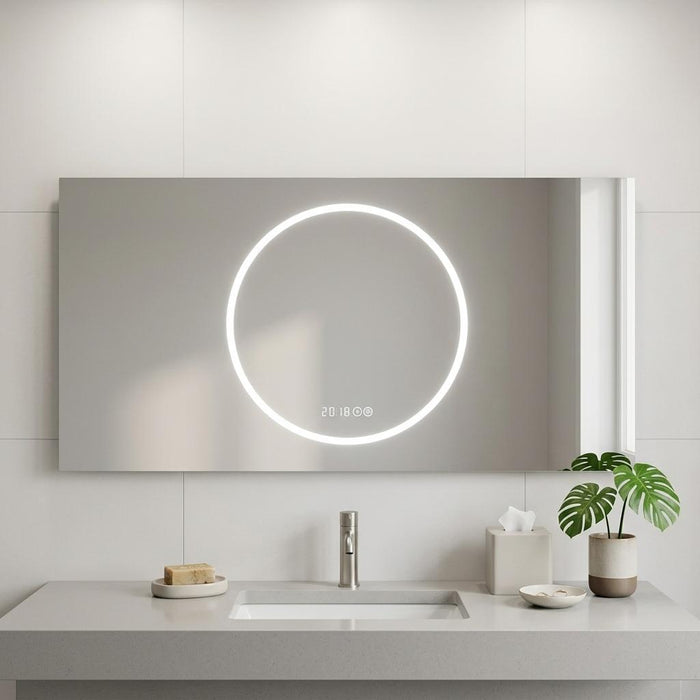 24" Lighted Frameless Anti Fog Bathroom Vanity Mirror