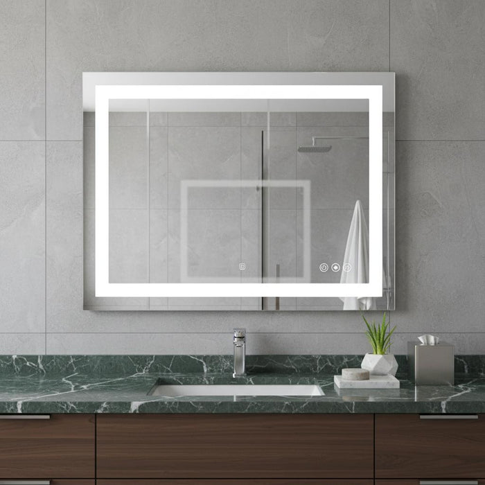 24" Lighted Frameless Anti Fog Bathroom Vanity Mirror