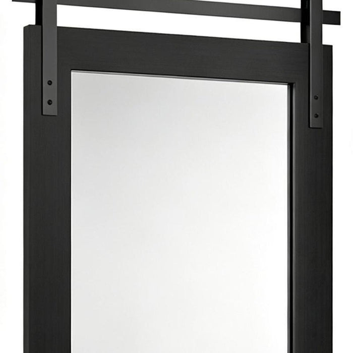 26" Black Wood Barn Framed Accent Mirror