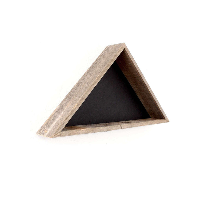 26" X 14" Gray Wood Triangle Hanging Dimensional Sculpture