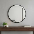 27" Black Aluminum Round Framed Accent Mirror