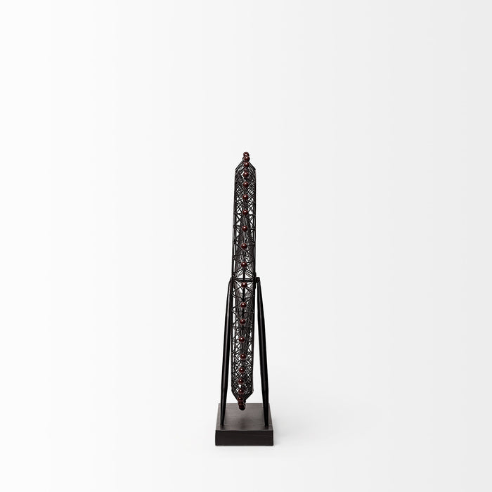 27" Black Metal Tabletop Sculpture