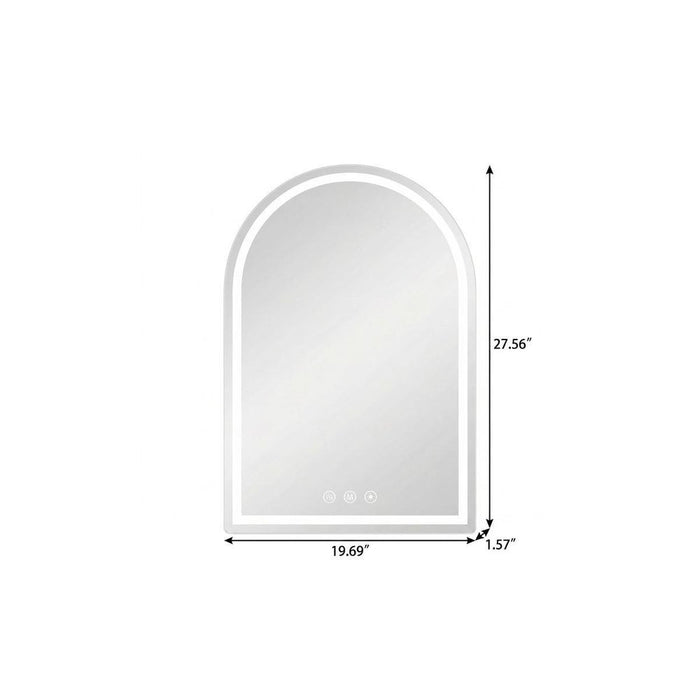 28" Arch Lighted Frameless Bathroom Vanity Mirror