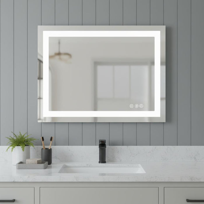 28" Clear Lighted Frameless Bathroom Vanity Mirror