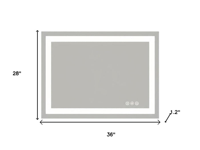28" Clear Lighted Frameless Bathroom Vanity Mirror