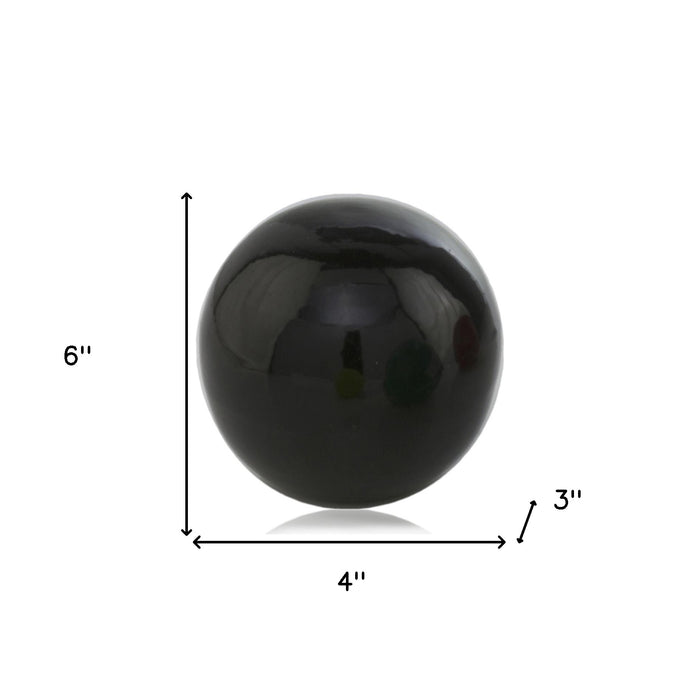 3" Black Enameled Aluminum Decorative Sphere