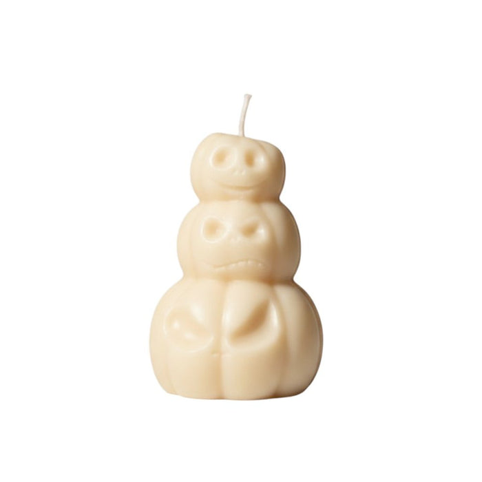 3" Ivory Unscented Dimensional Pumpkin Trio Soy Wax Candle