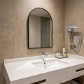 30" Black Aluminum Arch Framed Anti Fog Accent Mirror