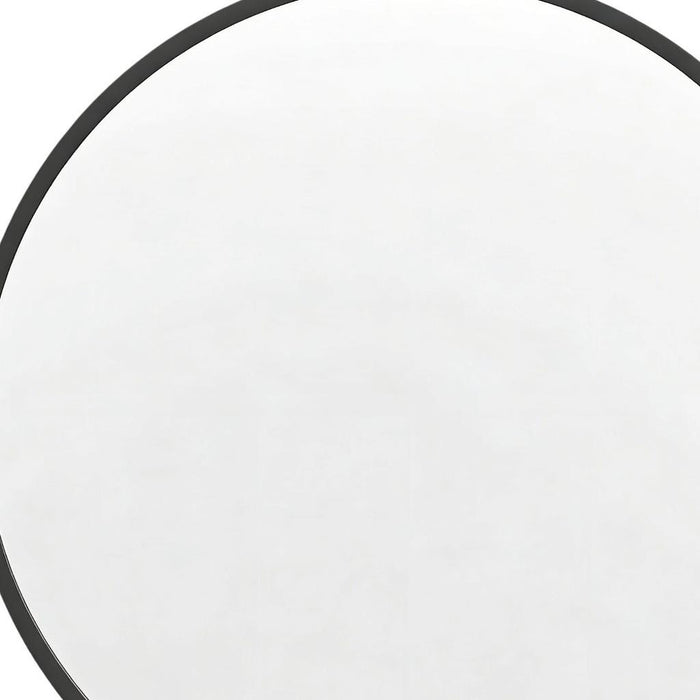 30" Black Aluminum Round Framed Accent Mirror