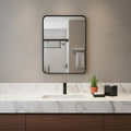 30" Black Metal Framed Bathroom Vanity Mirror