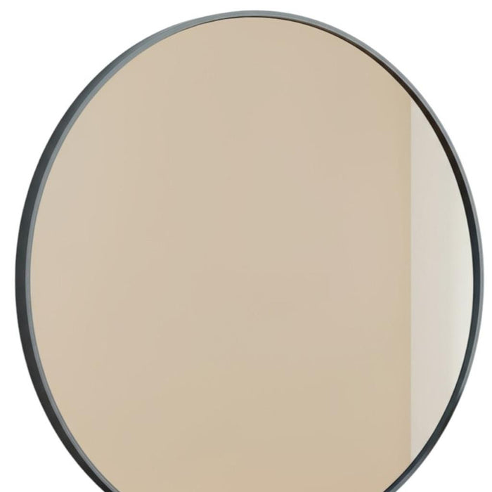 30" Black Metal Round Framed Bathroom Vanity Mirror