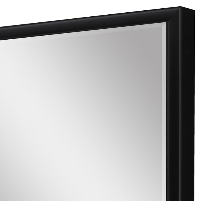 30" Black Solid Wood Framed Accent Mirror