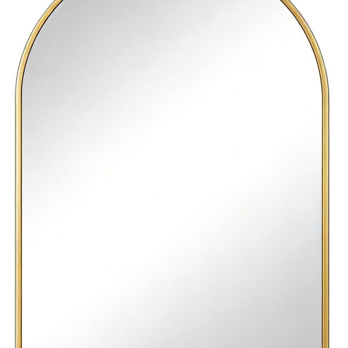30" Gold Aluminum Arch Framed Anti Fog Accent Mirror