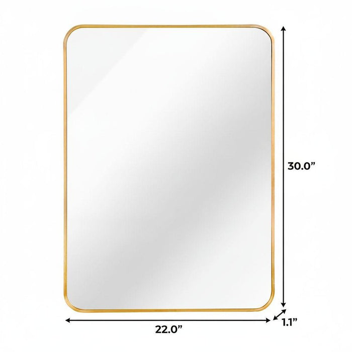 30" Gold Aluminum Framed Bathroom Vanity Mirror