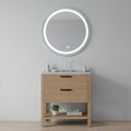 30" Round Lighted Frameless Anti Fog Bathroom Vanity Mirror