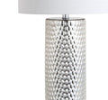 30" Silver Table Lamp With Drum Shade