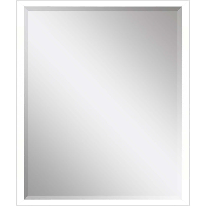 30" White Solid Wood Framed Accent Mirror