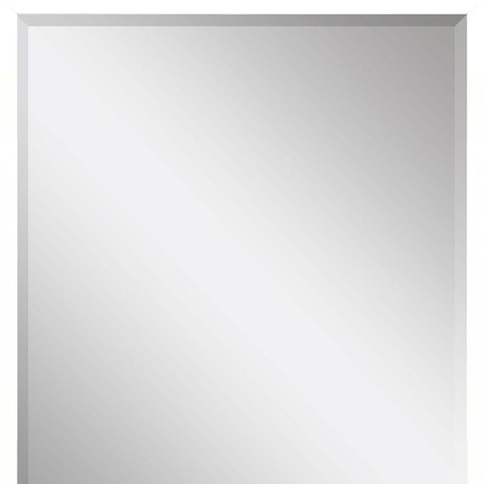 30" White Solid Wood Framed Accent Mirror
