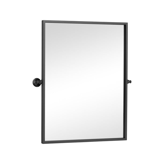31" Black Iron Tilting Framed Bathroom Vanity Mirror