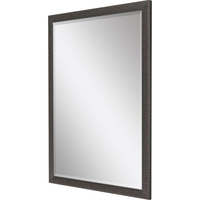 31" Dark Brown Solid Wood Framed Accent Mirror