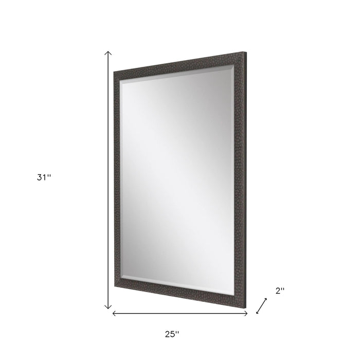 31" Dark Brown Solid Wood Framed Accent Mirror