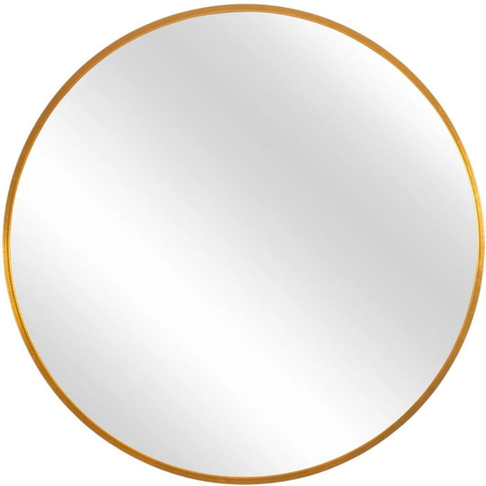 31" Gold Metal Round Framed Accent Mirror