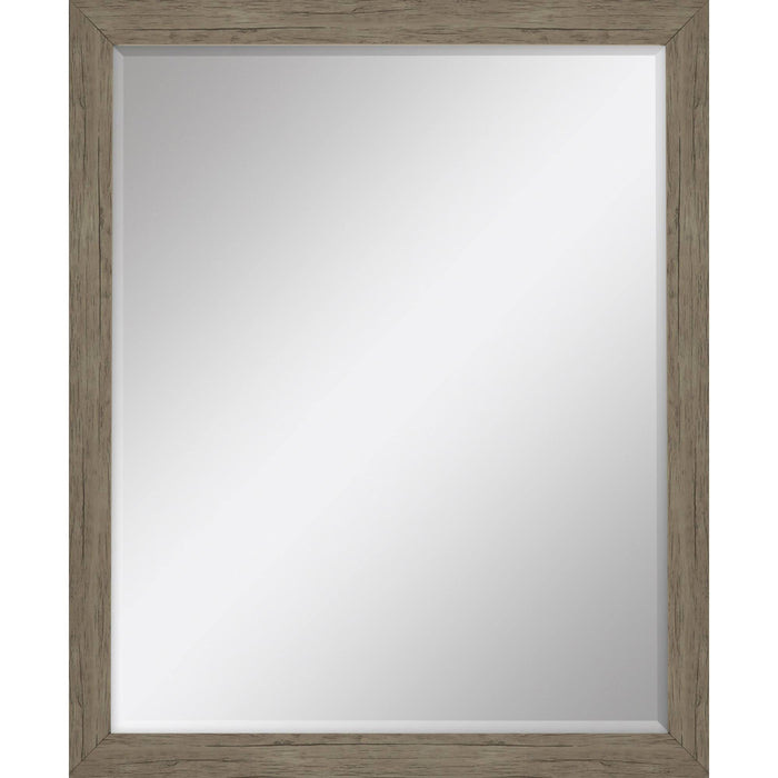 31" Light Brown Framed Accent Mirror