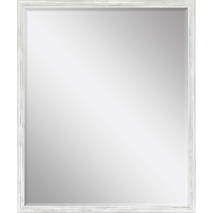 31" White Wood Accent Mirror