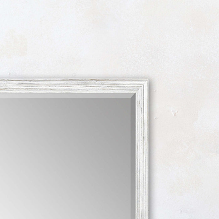 31" White Wood Accent Mirror