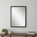 32" Black Hammered Geometric Framed Accent Mirror