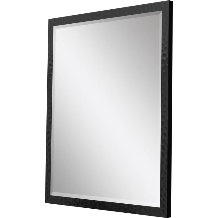 32" Black Hammered Geometric Framed Accent Mirror