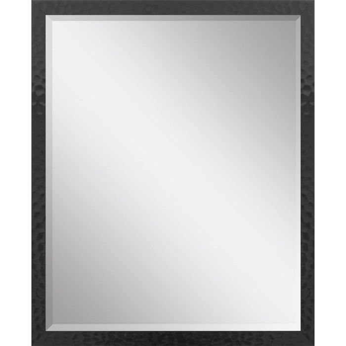 32" Black Hammered Geometric Framed Accent Mirror