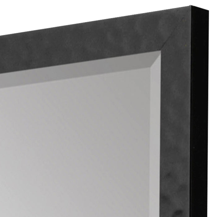 32" Black Hammered Geometric Framed Accent Mirror