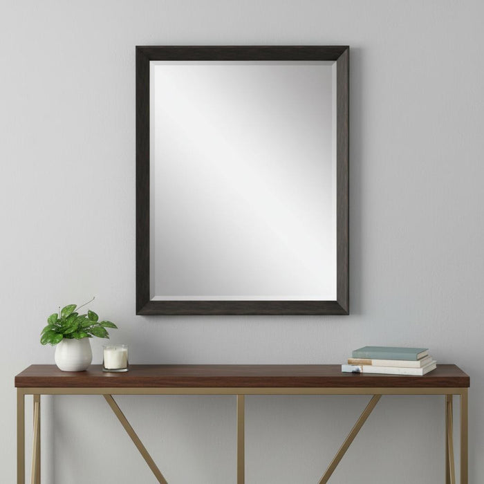 32" Dark Brown Framed Accent Mirror