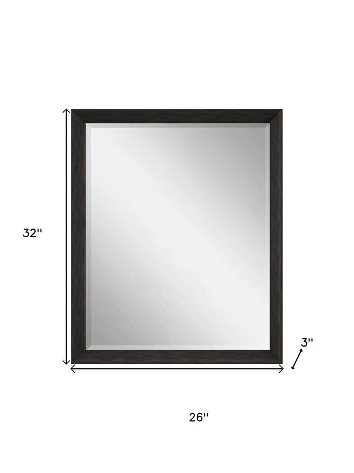 32" Dark Brown Framed Accent Mirror