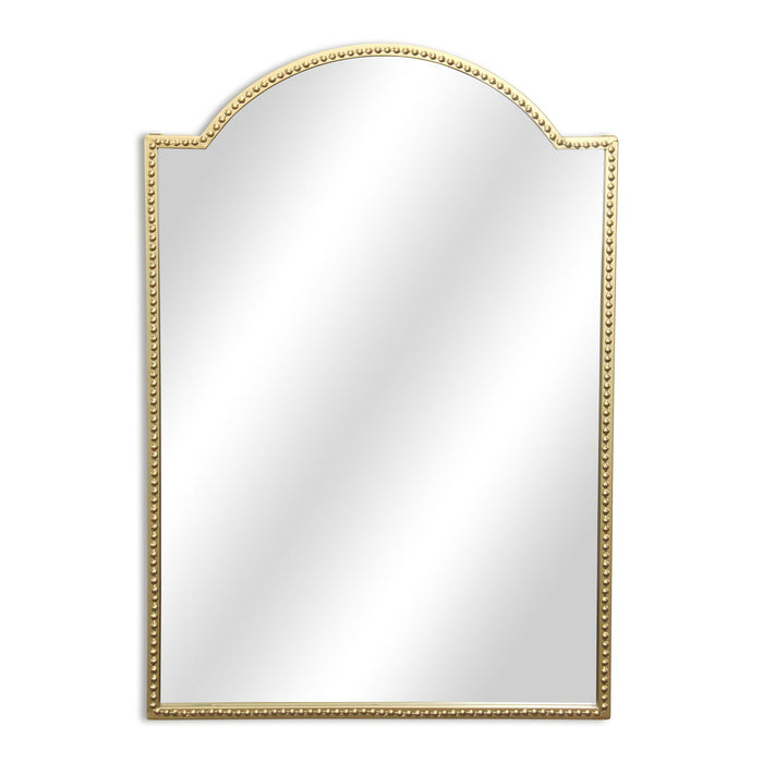 32" Gold Metal Beaded Arch Accent Mirror
